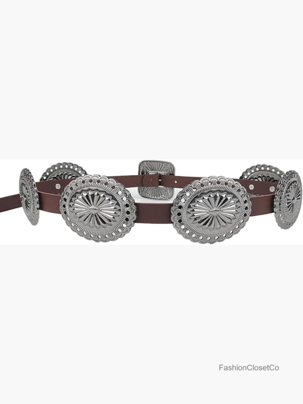 Cowgirl Concho Leather Belt for Jeans Dress Skirt Vintage Boho Western Style